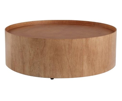 Mesa de Centro Redondo Laminado Debora - Castanho, wood pattern | WestwingNow