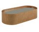 Mesa de Centro Espelhado Oval Debora - Castanho, wood pattern | WestwingNow