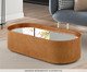 Mesa de Centro Espelhado Oval Debora - Castanho, wood pattern | WestwingNow