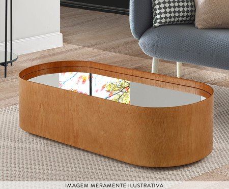 Mesa de Centro Espelhado Oval Debora - Castanho | Westwing