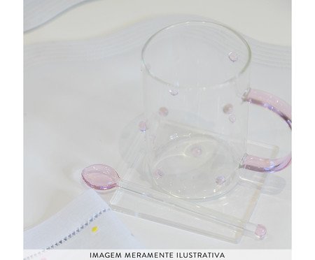 Caneca Rosa com Colher e Pires | Westwing