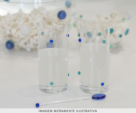 Copo em Cristal Gemas Mix Branco e Azul | Westwing
