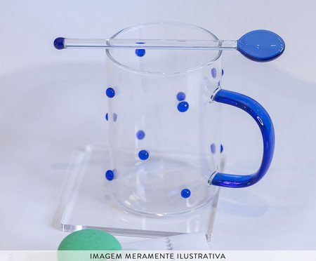 Caneca Azul com Colher e Pires | Westwing