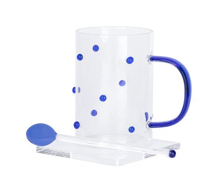Caneca Azul com Colher e Pires | Westwing
