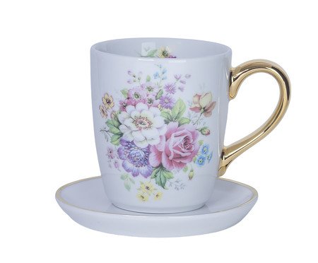 Caneca Primavera em Porcelana e Ouro | Westwing