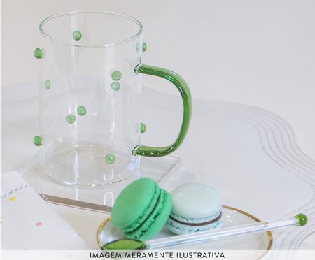Caneca Verde com Colher e Pires | Westwing