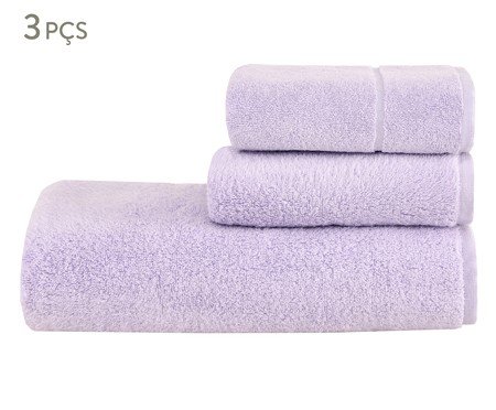 Jogo de Toalhas Colors Lavanda - 3 Pçs | Westwing