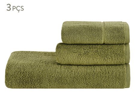 Jogo de Toalhas Colors Oliveira - 3 Pçs | Westwing