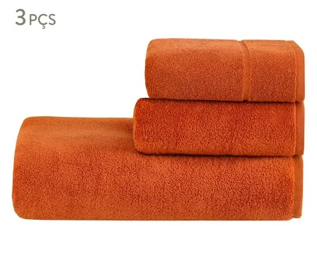 Jogo de Toalhas Colors Paprika - 3 Pçs | Westwing