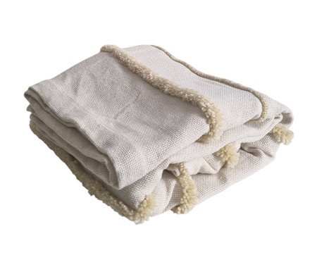 Manta Peseira Bordada Talisma Cru