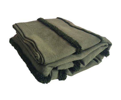 Manta Peseira Bordada Talisma Musgo, green | WestwingNow