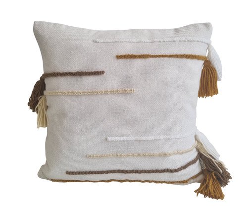 Capa de Almofada Bordada Alice Pingente Mostarda, multicolor | WestwingNow