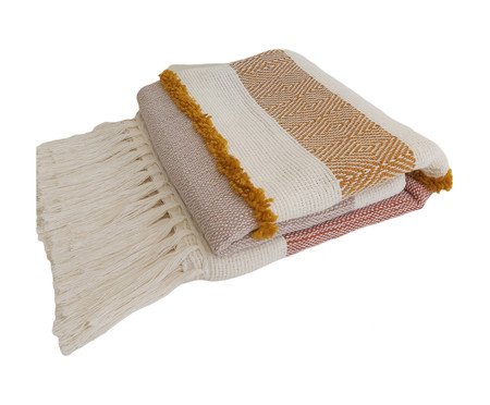 Manta Bordada Lys Mostarda | Westwing