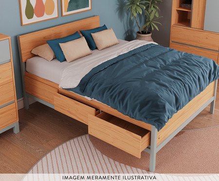 Cama Square Cinza | Westwing