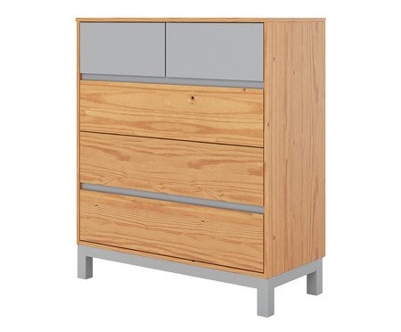 Cômoda Square Cinza - 5 Gavetas | Westwing