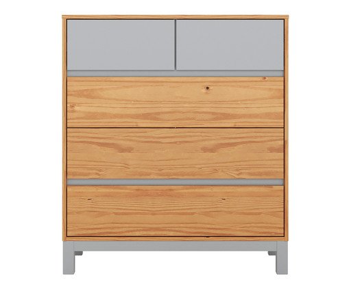Cômoda Square Cinza - 5 Gavetas, brown | WestwingNow