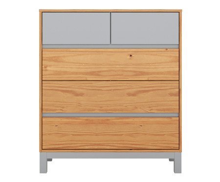 Cômoda Square Cinza - 5 Gavetas | Westwing
