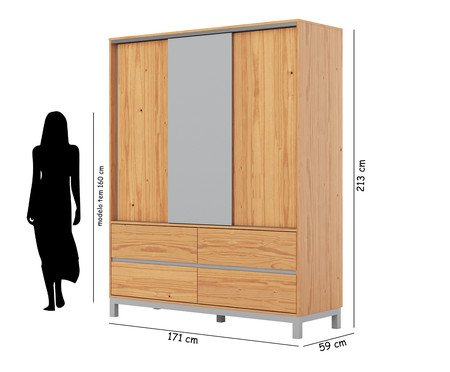 Guarda-Roupa Square Cinza | Westwing