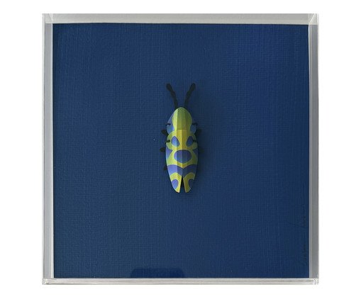 Quadro Besouro Azul Marinho 3D - 20x20 cm, Azul | WestwingNow