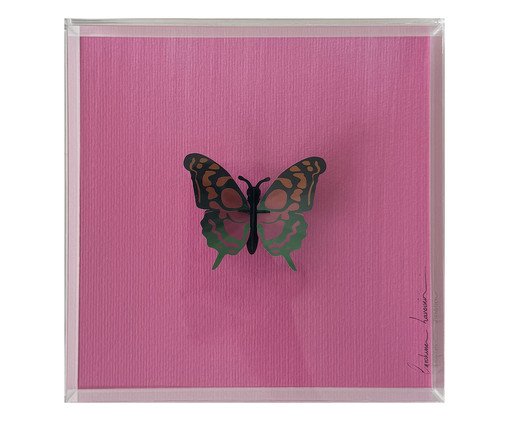 Quadro Borboleta Rosa 3D - 20x20 cm, Rosa | WestwingNow