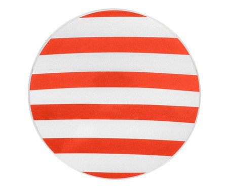 Prato Raso RED Vermelho Listrado - 20 cm | Westwing
