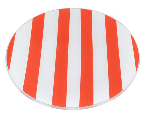 Prato Raso RED Vermelho Listrado - 20 cm, red | WestwingNow