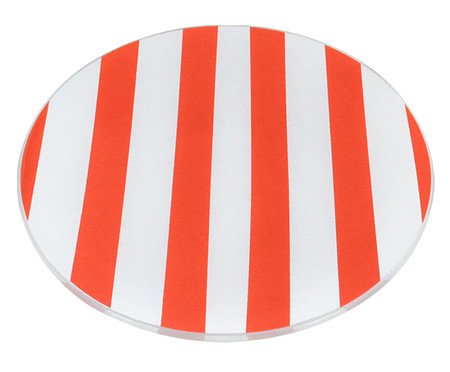 Prato Raso RED Vermelho Listrado - 20 cm | Westwing