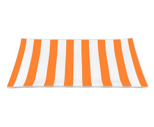 Prato Retangular Listrado Laranja, orange | WestwingNow