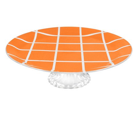 Prato com Pé Square Laranja - 29 cm | Westwing