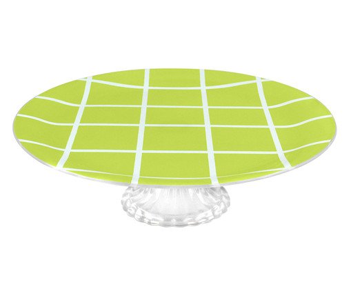 Prato com Pé Square Verde - 29 cm, green | WestwingNow