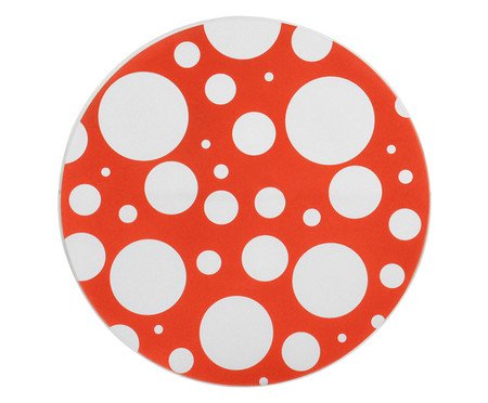 Prato Raso RED Vermelho Poá - 24 cm | Westwing