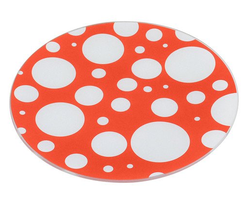 Prato Raso RED Vermelho Poá - 24 cm, red | WestwingNow