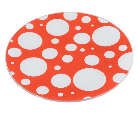Prato Raso RED Vermelho Poá - 24 cm | Westwing