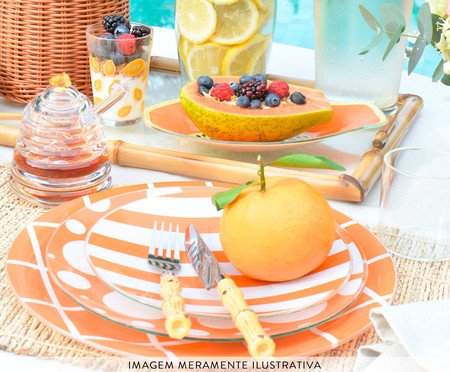 Prato Raso Square Laranja - 29 cm | Westwing