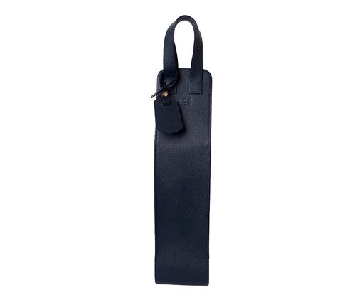 Porta-Garrafa em Couro Personalizado Individual Azul Marinho, blue | WestwingNow