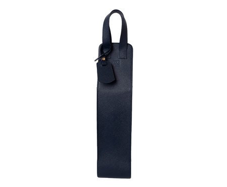 Porta-Garrafa em Couro Personalizado Individual Azul Marinho | Westwing