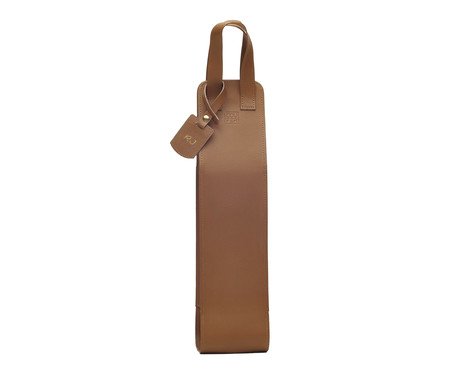 Porta-Garrafa em Couro Personalizado Individual Caramelo | Westwing