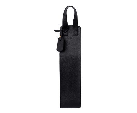 Porta-Garrafa em Couro Personalizado Individual Preto | Westwing