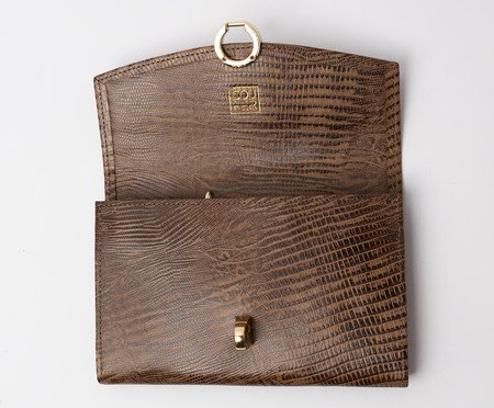 Bolsa Crossbody Quadrada de Couro Cacau | Westwing