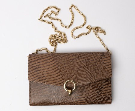 Bolsa Crossbody Quadrada de Couro Cacau | Westwing