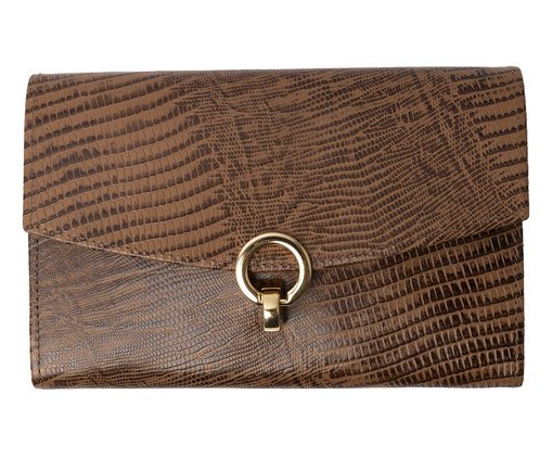 Bolsa Crossbody Quadrada de Couro Cacau, brown | WestwingNow