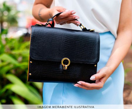 Bolsa em Couro Aquarela Preto | Westwing