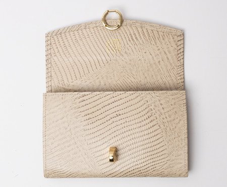 Bolsa Crossbody Quadrada de Couro Areia | Westwing