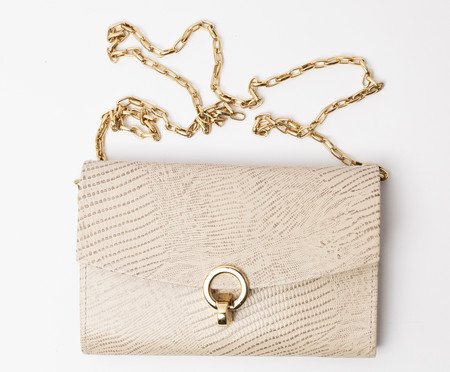 Bolsa Crossbody Quadrada de Couro Areia | Westwing