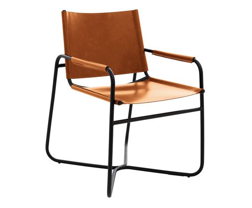 Cadeira em Couro Ling Caramelo I, beige | WestwingNow