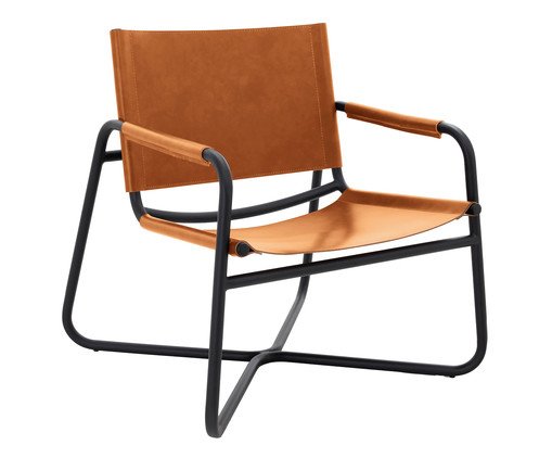 Poltrona em Couro Ling Caramelo, beige | WestwingNow