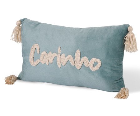 Capa de Almofada Bordada com Tassels Carinho Azul | Westwing