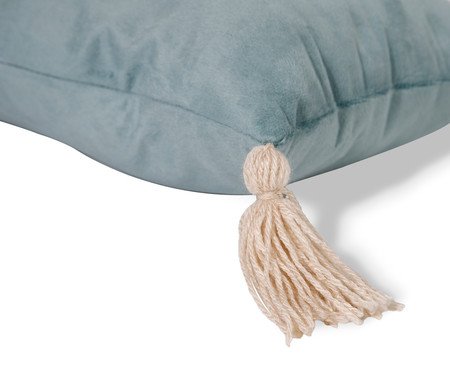 Capa de Almofada Bordada com Tassels Carinho Azul | Westwing