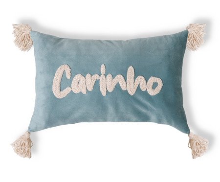 Capa de Almofada Bordada com Tassels Carinho Azul | Westwing