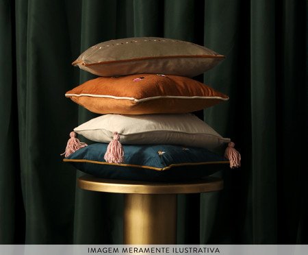 Capa de Almofada Bordada com Tassels Carinho Azul | Westwing